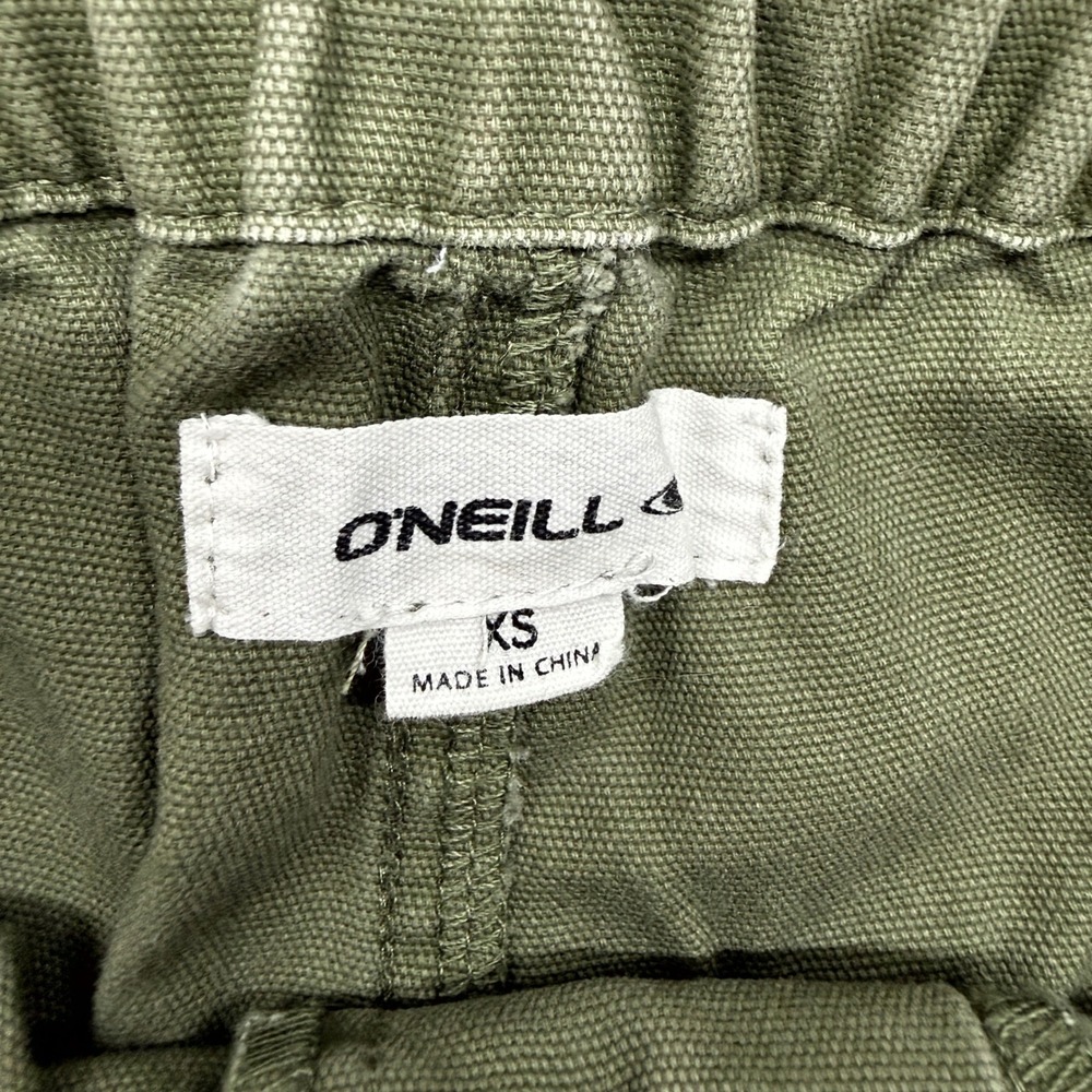 ONeill Salt Water Solid Pants Army Green XS Elastic Waist Raw Hem Straight Leg - Picture 6 of 11